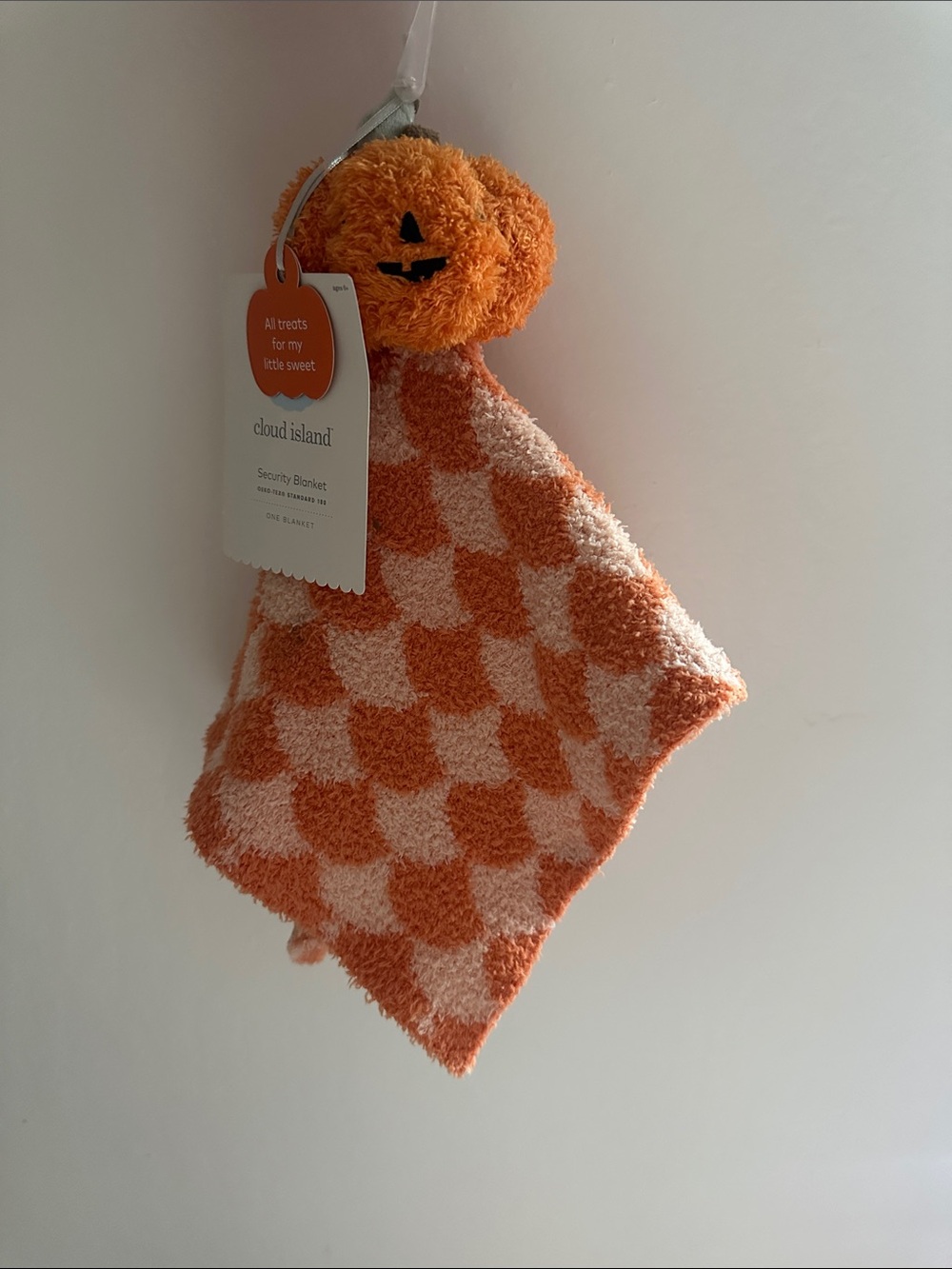 cloud island Orange Check Pumpkin Lovey Halloween